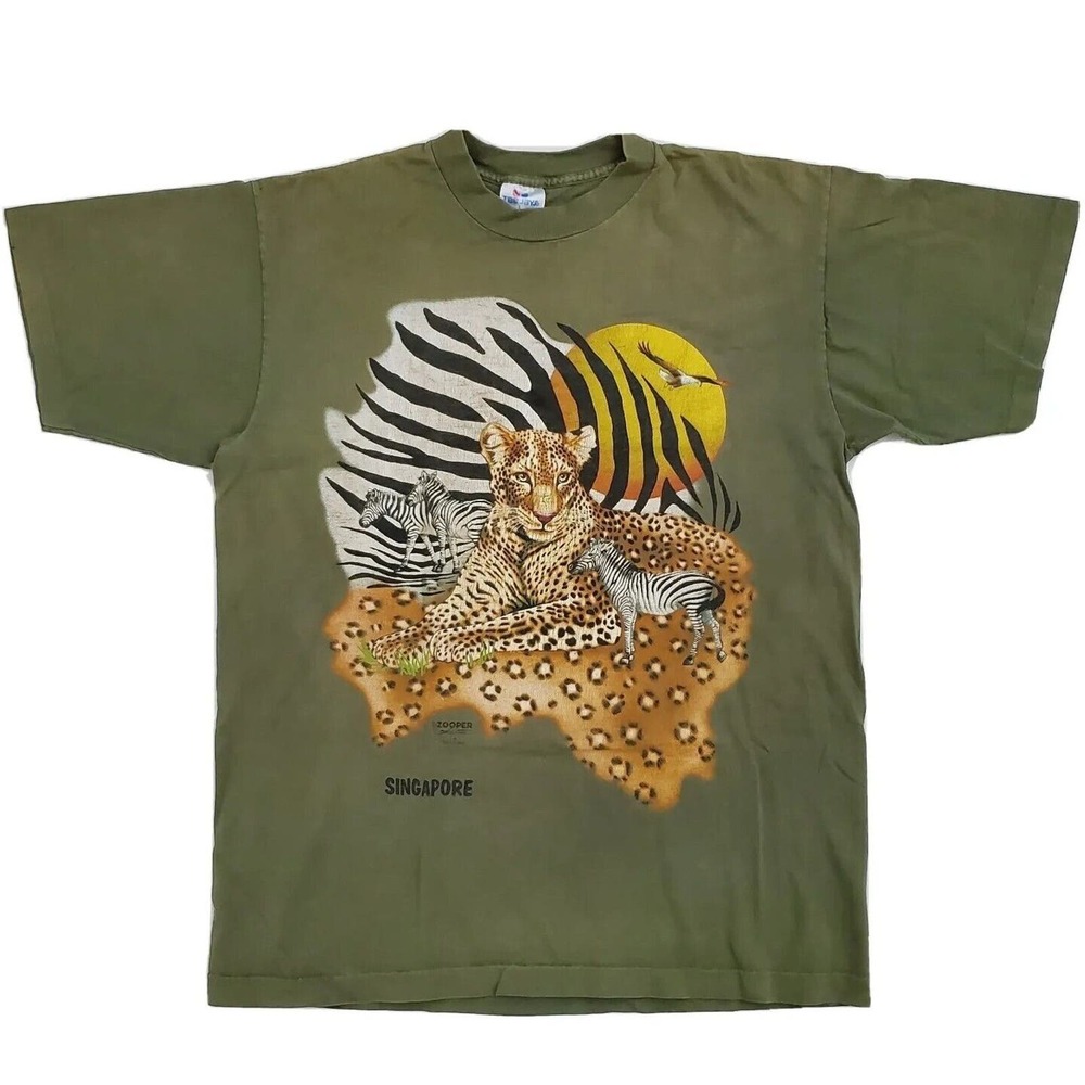 Vintage Singapore Zooper (Mens Size Large) T-Shirt Tee Single Stitch Made In USA